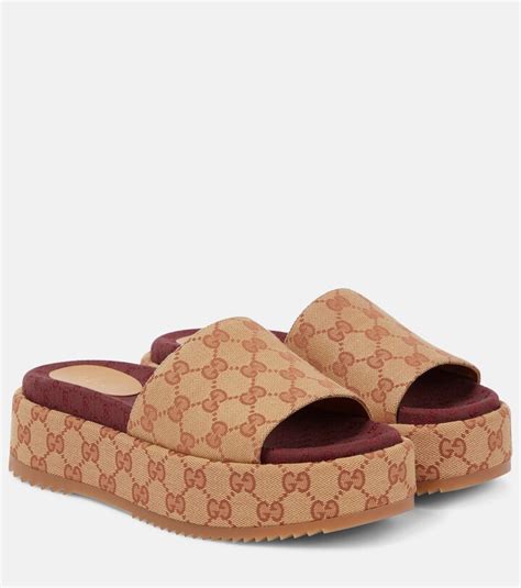 brown and red gucci slides|selfridges Gucci slides.